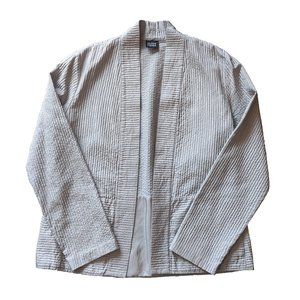 Eileen Fisher Silver Silk Open Cardigan / Jacket